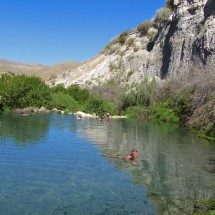 In the pool of Aguas Calientes